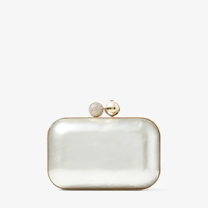 Cloud Ivory Mother of Pearl Clutch Bag med kristallspänne