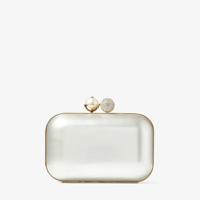 Cloud Ivory Mother of Pearl Clutch Bag med kristallspänne