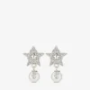 Crystal Star-örhängen Örhängen i silverfinish med vita pärlor i harts och kristaller Crystal Star-örhängen Örhängen i silverfinish med vita pärlor i harts och kristaller
