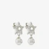 Crystal Star-örhängen Örhängen i silverfinish med vita pärlor i harts och kristaller Crystal Star-örhängen Örhängen i silverfinish med vita pärlor i harts och kristaller