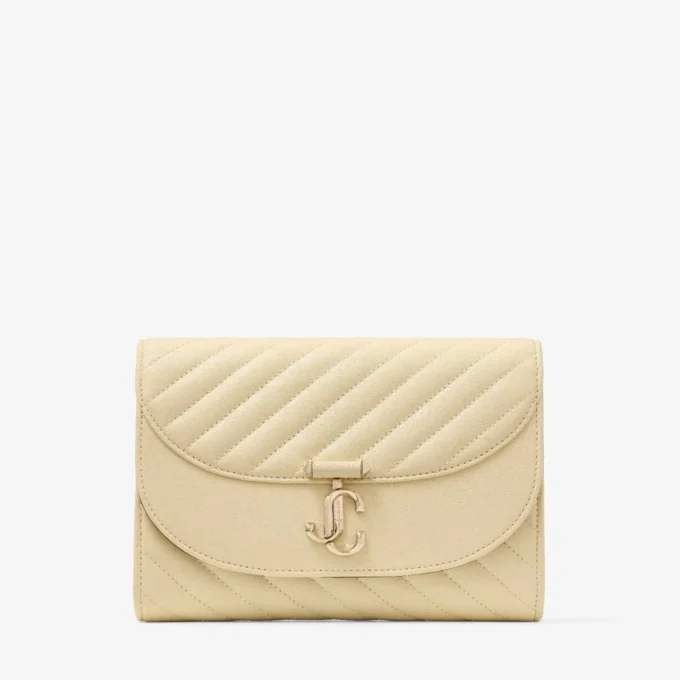 Curve Clutch Buttermilk Quiltad Bikerläderclutch Curve Clutch Buttermilk Quiltad Bikerläderclutch