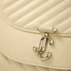 Curve Clutch Buttermilk Quiltad Bikerläderclutch Curve Clutch Buttermilk Quiltad Bikerläderclutch