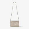 Curve Clutch Guldskimrande mockaväska med hotfix-kristaller Curve Clutch Guldskimrande mockaväska med hotfix-kristaller