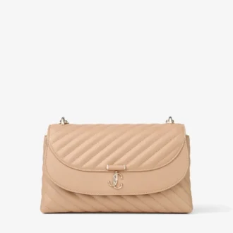 Curve Cross Body Medium Chai Quilted Biker Leather Crossbody Bag