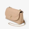 Curve Cross Body Medium Chai Quilted Biker Leather Crossbody Bag Curve Cross Body Medium Chai Quilted Biker Leather Crossbody Bag