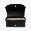 Curve Cross Body Medium Svart quiltad crossbody-väska i bikerläder