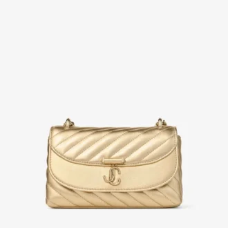 Curve Cross Body Small Guld Quiltad Metallic Nappa Läder Crossbody-väska