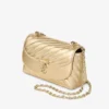 Curve Cross Body Small Guld Quiltad Metallic Nappa Läder Crossbody-väska Curve Cross Body Small Guld Quiltad Metallic Nappa Läder Crossbody-väska