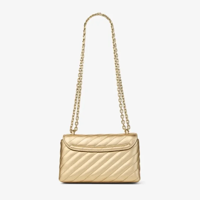 Curve Cross Body Small Guld Quiltad Metallic Nappa Läder Crossbody-väska Curve Cross Body Small Guld Quiltad Metallic Nappa Läder Crossbody-väska
