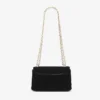 Curve Cross Body Small Svart quiltad crossbody-väska i sammet med kristall-Jc-bar Curve Cross Body Small Svart quiltad crossbody-väska i sammet med kristall-Jc-bar
