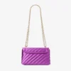 Curve Cross Body Small Violet Orchid Quilted Satin Crossbody med Crystal Jc Bar Curve Cross Body Small Violet Orchid Quilted Satin Crossbody med Crystal Jc Bar