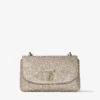 Curve Crossbody Small – guldskimrande crossbody-väska i mocka med hotfix-kristaller Curve Crossbody Small – guldskimrande crossbody-väska i mocka med hotfix-kristaller