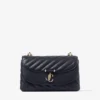 Curve Crossbody Small Marine Quilted Biker Leather Crossbody Bag