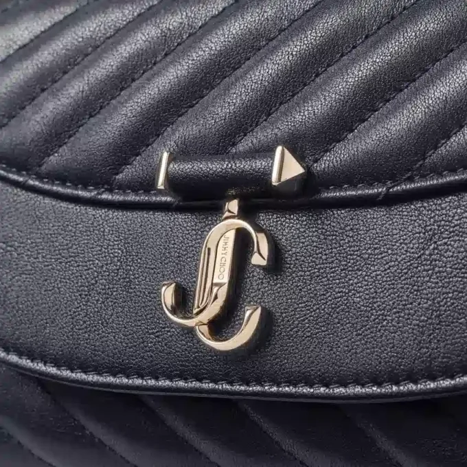 Curve Crossbody Small Marine Quilted Biker Leather Crossbody Bag