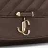 Curve-plånbok med kedja Chokladbrun quiltad Biker-läderplånbok med kedja