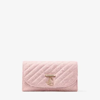 Curve-plånbok med kedja Rose Quilted jimmy choo Lace-plånbokskedja med kristall-JC-bar