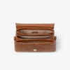 Curve Top Handle Tan Quilted Biker Leather Top Handle Bag med pärldetaljer Curve Top Handle Tan Quilted Biker Leather Top Handle Bag med pärldetaljer