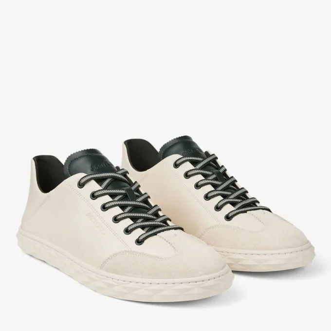 Diamond Flex M Latte och British Green lädermix låga sneakers