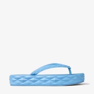 Diamond-flip-flops i dammblått gummi