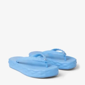 Diamond-flip-flops i dammblått gummi
