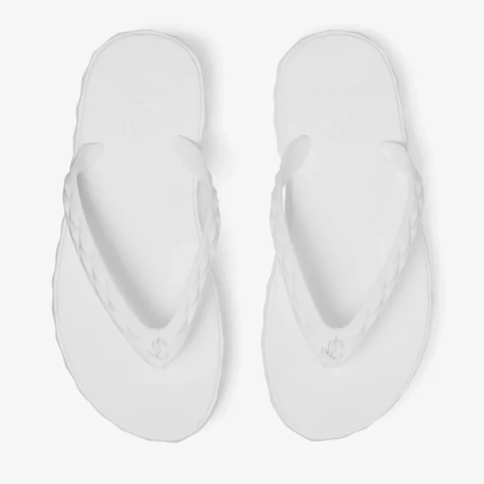 Diamond-flip-flops i optiskt vitt gummi Diamond-flip-flops i optiskt vitt gummi