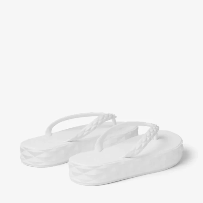 Diamond-flip-flops i optiskt vitt gummi Diamond-flip-flops i optiskt vitt gummi