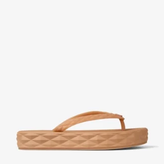 Diamond-flip-flops Karamellfärgade flip-flops i gummi