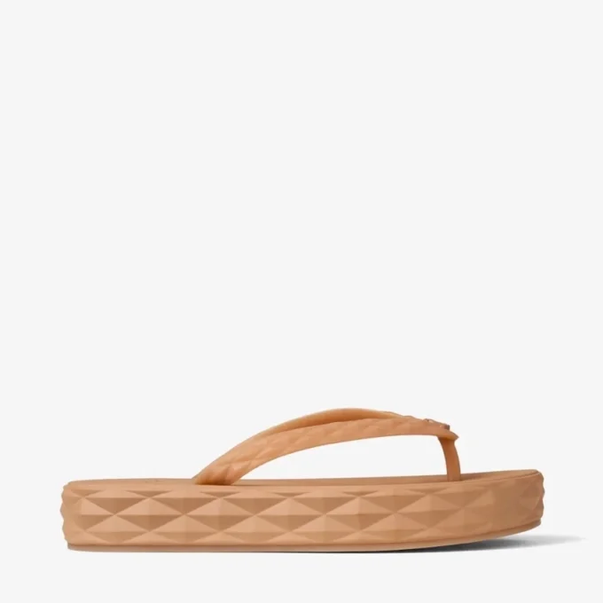 Diamond-flip-flops Karamellfärgade flip-flops i gummi Diamond-flip-flops Karamellfärgade flip-flops i gummi
