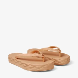 Diamond-flip-flops Karamellfärgade flip-flops i gummi