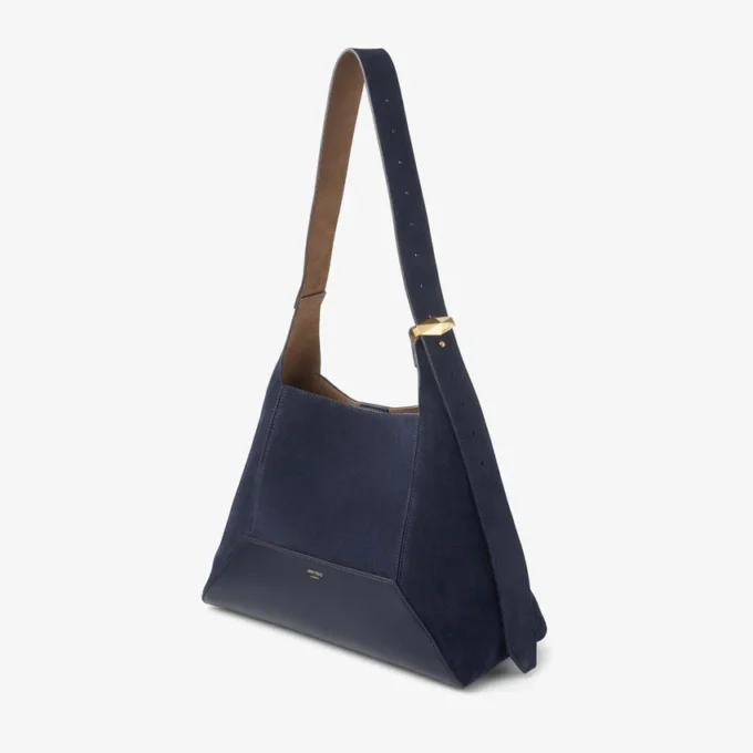 Diamond Hobo Medium marinblå axelväska i mocka Diamond Hobo Medium marinblå axelväska i mocka
