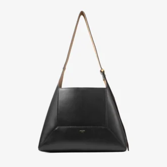 Diamond Hobo Medium svart läderaxelväska