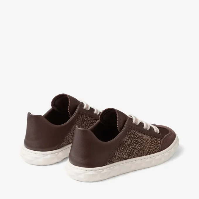 Diamond Light Flex F Choklad- och lattefärgad lädermix och fina raffia-sneakers Diamond Light Flex F Choklad- och lattefärgad lädermix och fina raffia-sneakers