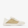 Diamond Light Flex F Guld- och lattefärgad lädermix och metallicvävda mesh-sneakers Diamond Light Flex F Guld- och lattefärgad lädermix och metallicvävda mesh-sneakers