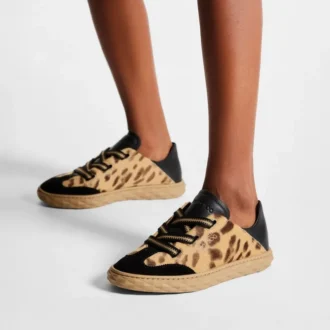 Diamond Light Flex F Sneakers i naturligt ponnyläder med leopardmönster