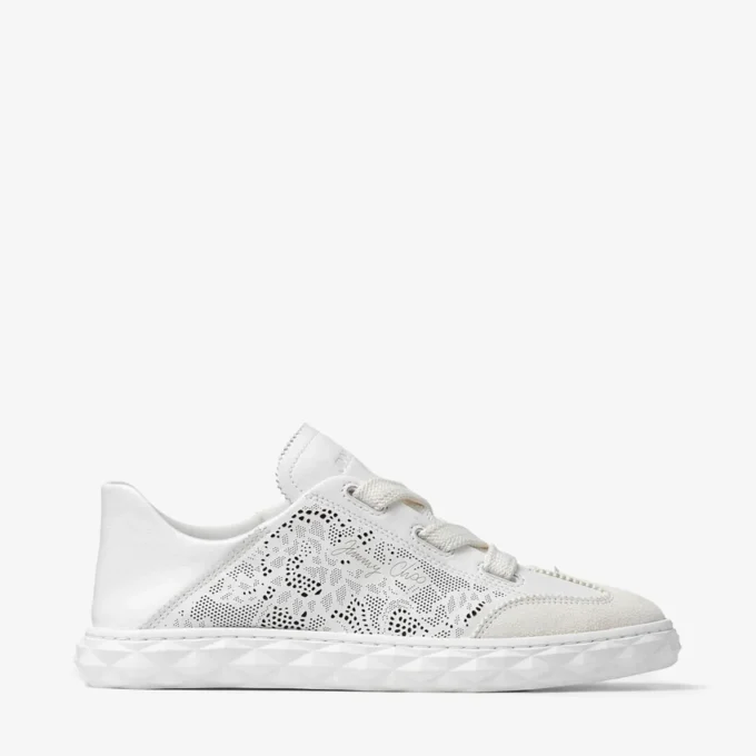 Diamond Light Flex F vita sneakers i lädermix och perforerat läder med snörning Diamond Light Flex F vita sneakers i lädermix och perforerat läder med snörning