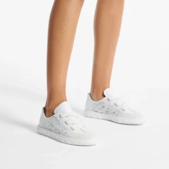 Diamond Light Flex F vita sneakers i lädermix och perforerat läder med snörning