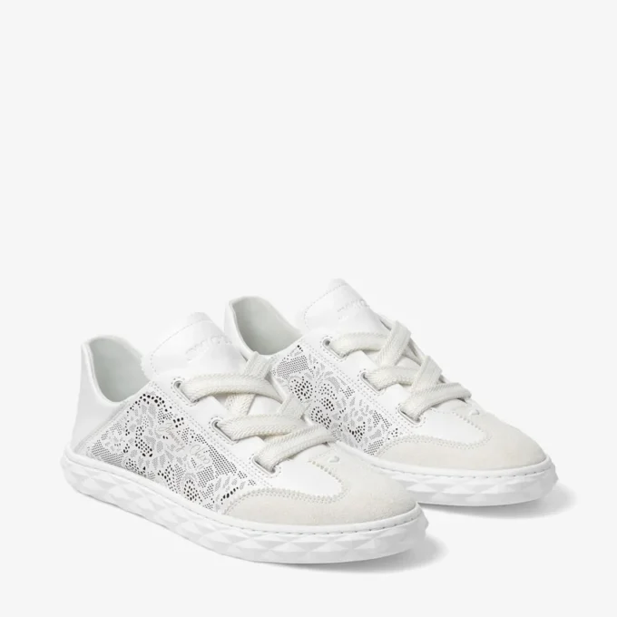 Diamond Light Flex F vita sneakers i lädermix och perforerat läder med snörning Diamond Light Flex F vita sneakers i lädermix och perforerat läder med snörning