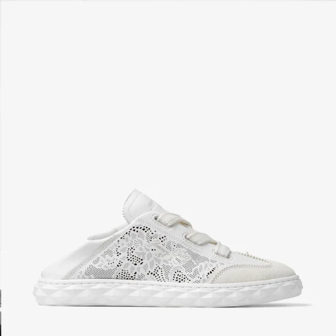 Diamond Light Flex F vita sneakers i lädermix och perforerat läder med snörning Diamond Light Flex F vita sneakers i lädermix och perforerat läder med snörning