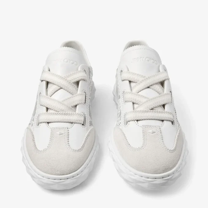 Diamond Light Flex F vita sneakers i lädermix och perforerat läder med snörning Diamond Light Flex F vita sneakers i lädermix och perforerat läder med snörning