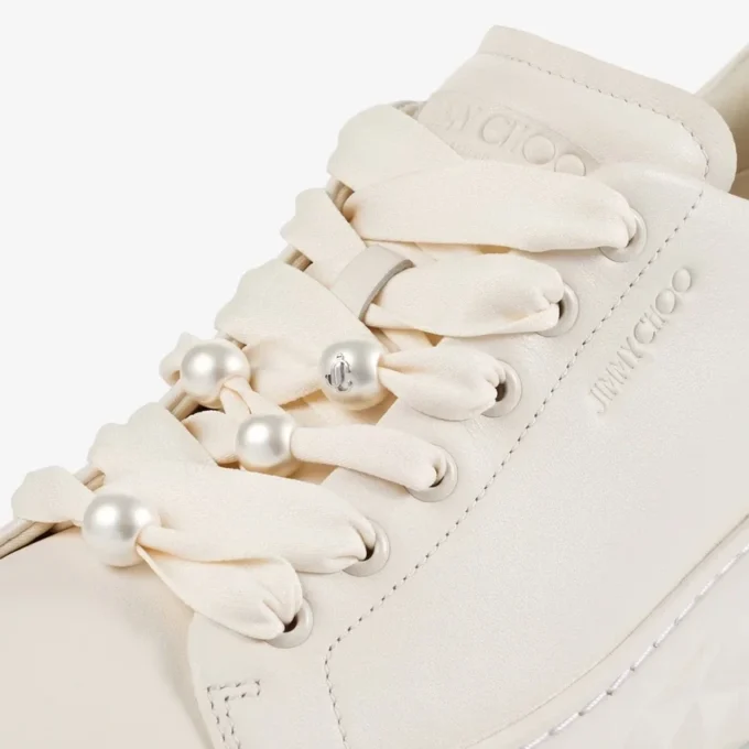 Diamond Light Maxi F Latte Sneakers i slätt läder och grovt glitter Diamond Light Maxi F Latte Sneakers i slätt läder och grovt glitter