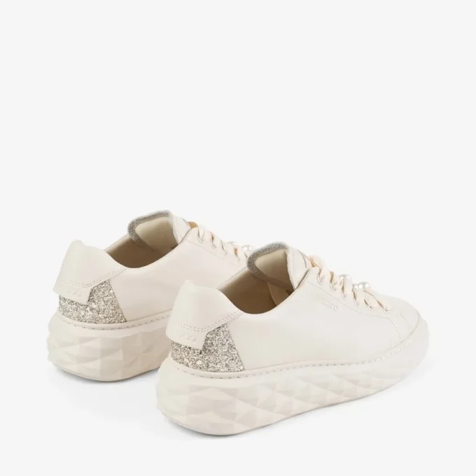 Diamond Light Maxi F Latte Sneakers i slätt läder och grovt glitter Diamond Light Maxi F Latte Sneakers i slätt läder och grovt glitter