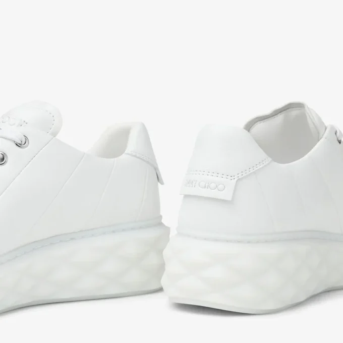 Diamond Light Maxi F Vita låga sneakers i nappaläder med plattformsula Diamond Light Maxi F Vita låga sneakers i nappaläder med plattformsula