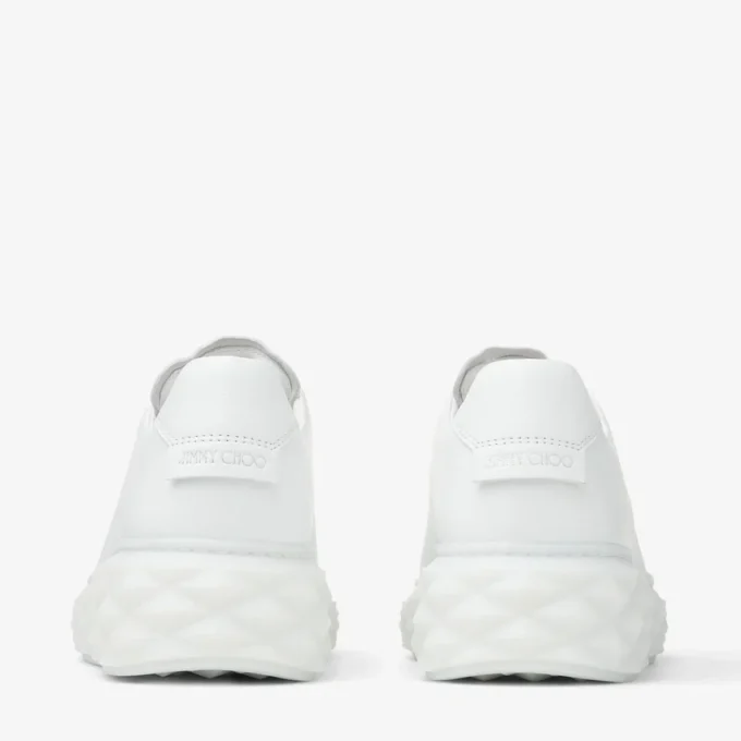 Diamond Light Maxi F Vita låga sneakers i nappaläder med plattformsula Diamond Light Maxi F Vita låga sneakers i nappaläder med plattformsula