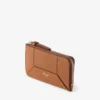 Diamond Lise Zipped M Tan kornigt kalvskinnskortfodral