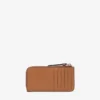 Diamond Lise Zipped M Tan kornigt kalvskinnskortfodral