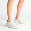 Diamond Maxi F Ii Latte Nappa Leather Pearl Trainers