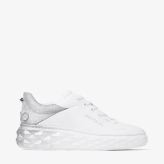 Diamond Maxi F II Vita & silverglittriga sneakers i nappaläder