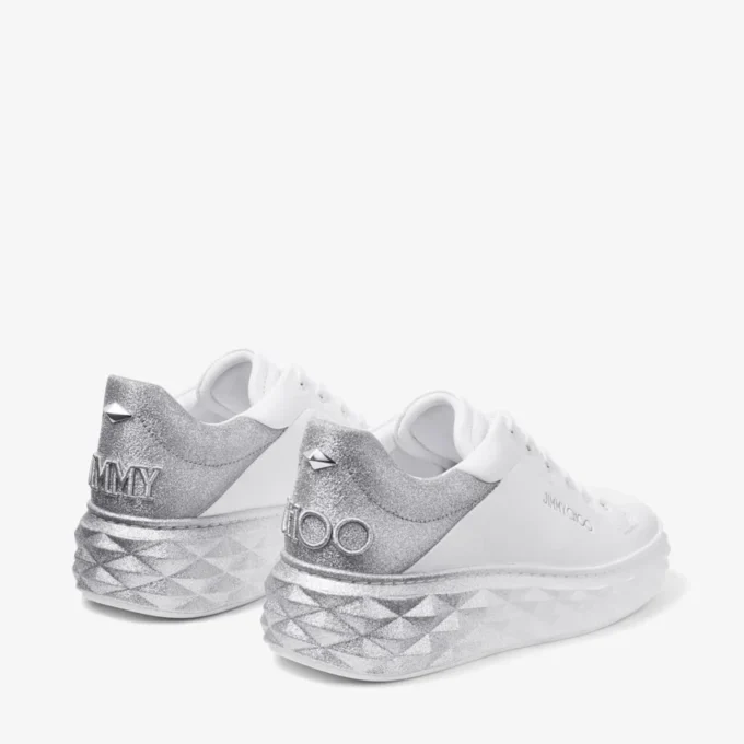 Diamond Maxi F II Vita & silverglittriga sneakers i nappaläder Diamond Maxi F II Vita & silverglittriga sneakers i nappaläder