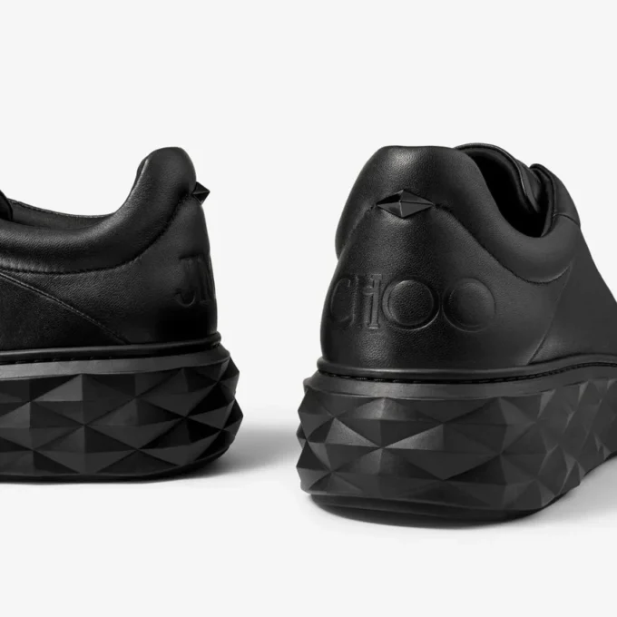 Diamond Maxi M Ii Svarta nappalädersneakers med plattform Diamond Maxi M Ii Svarta nappalädersneakers med plattform