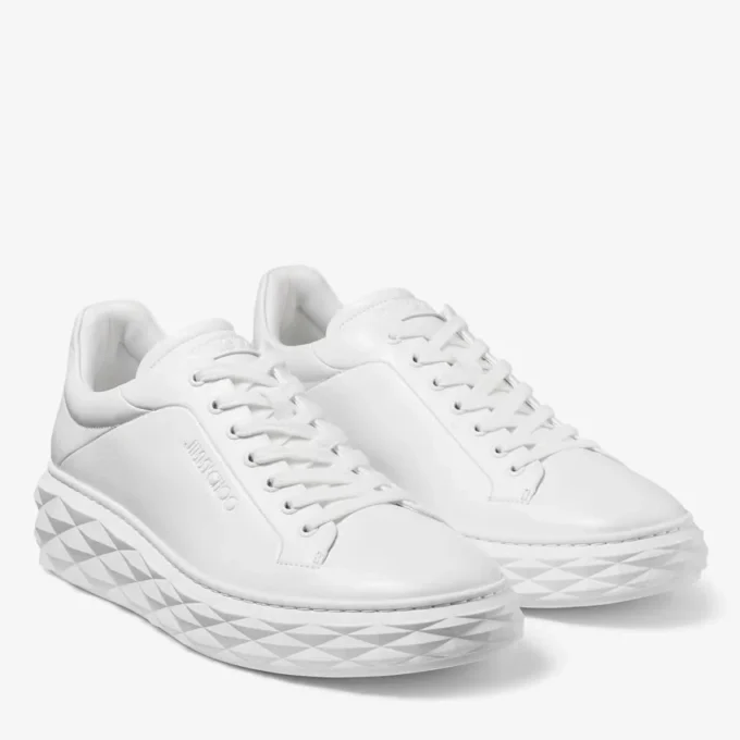 Diamond Maxi M Ii vita sneakers med plattform i nappaläder Diamond Maxi M Ii vita sneakers med plattform i nappaläder